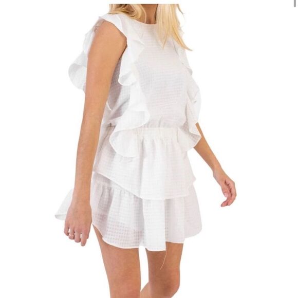 Koch Madison Ruffle Dress in cotton White black stars size M - Picture 9 of 9